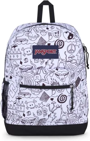 JanSport Cross Town Plus Backpack - Large Main Compartment, Side Water Bottle Pocket, 15-Inch Padded Laptop Sleeve - Broken Broadcast