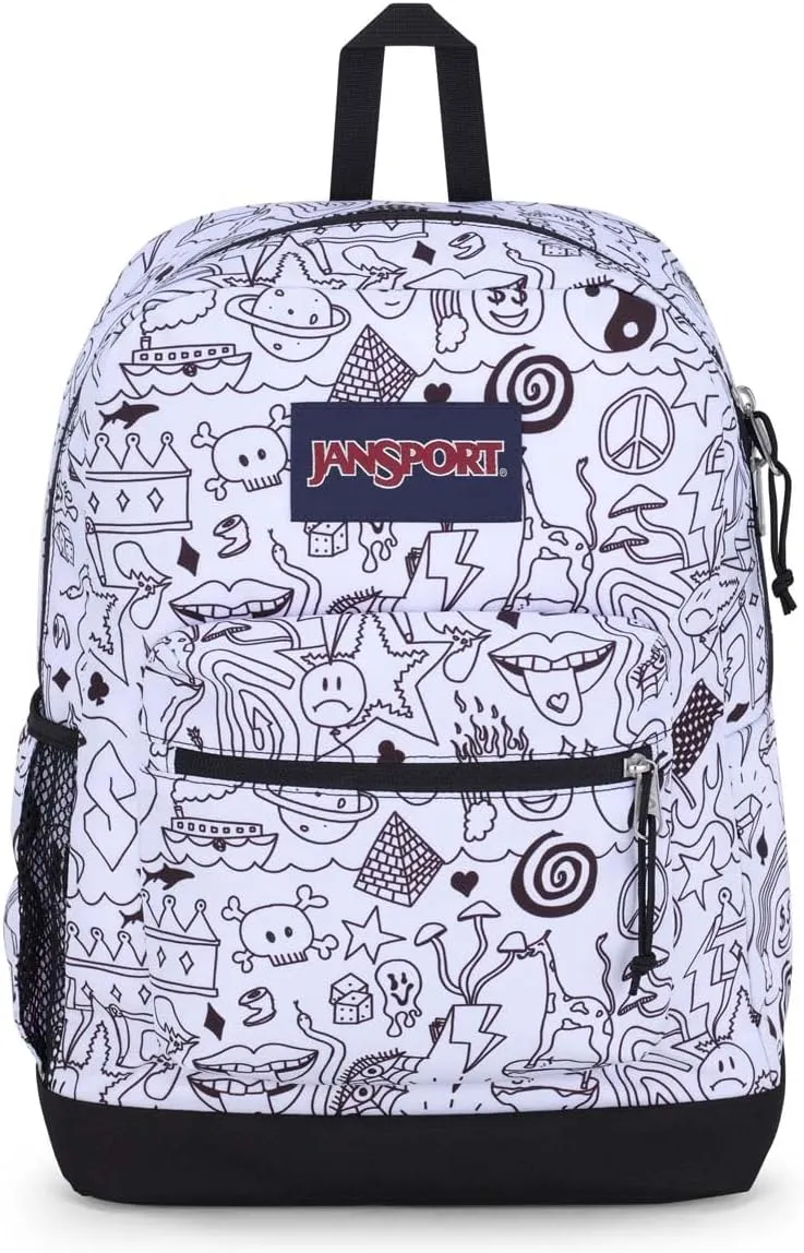 JanSport Cross Town Plus Backpack - Large Main Compartment, Side Water Bottle Pocket, 15-Inch Padded Laptop Sleeve - Broken Broadcast