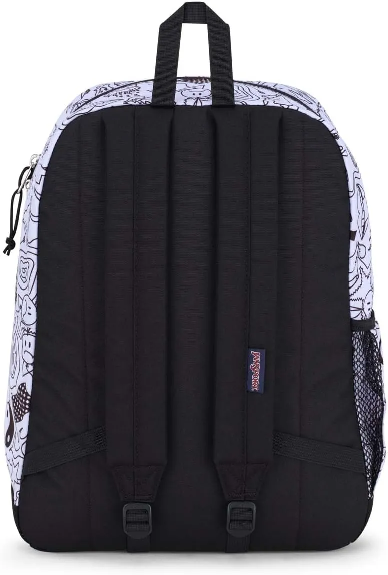 JanSport Cross Town Plus Backpack - Large Main Compartment, Side Water Bottle Pocket, 15-Inch Padded Laptop Sleeve - Broken Broadcast