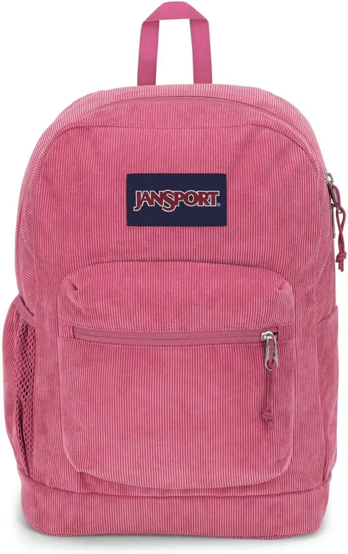 JanSport Cross Town Plus Remix Backpack - Padded Back Panel, Laptop Sleeve, and Front Pocket Organizer - Mauve Haze Corduroy