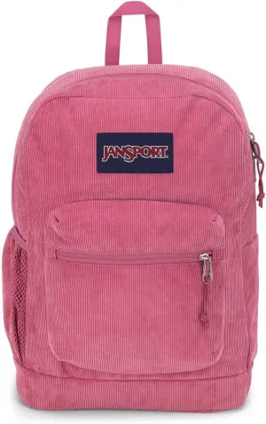 JanSport Cross Town Plus Remix Backpack - Padded Back Panel, Laptop Sleeve, and Front Pocket Organizer - Mauve Haze Corduroy