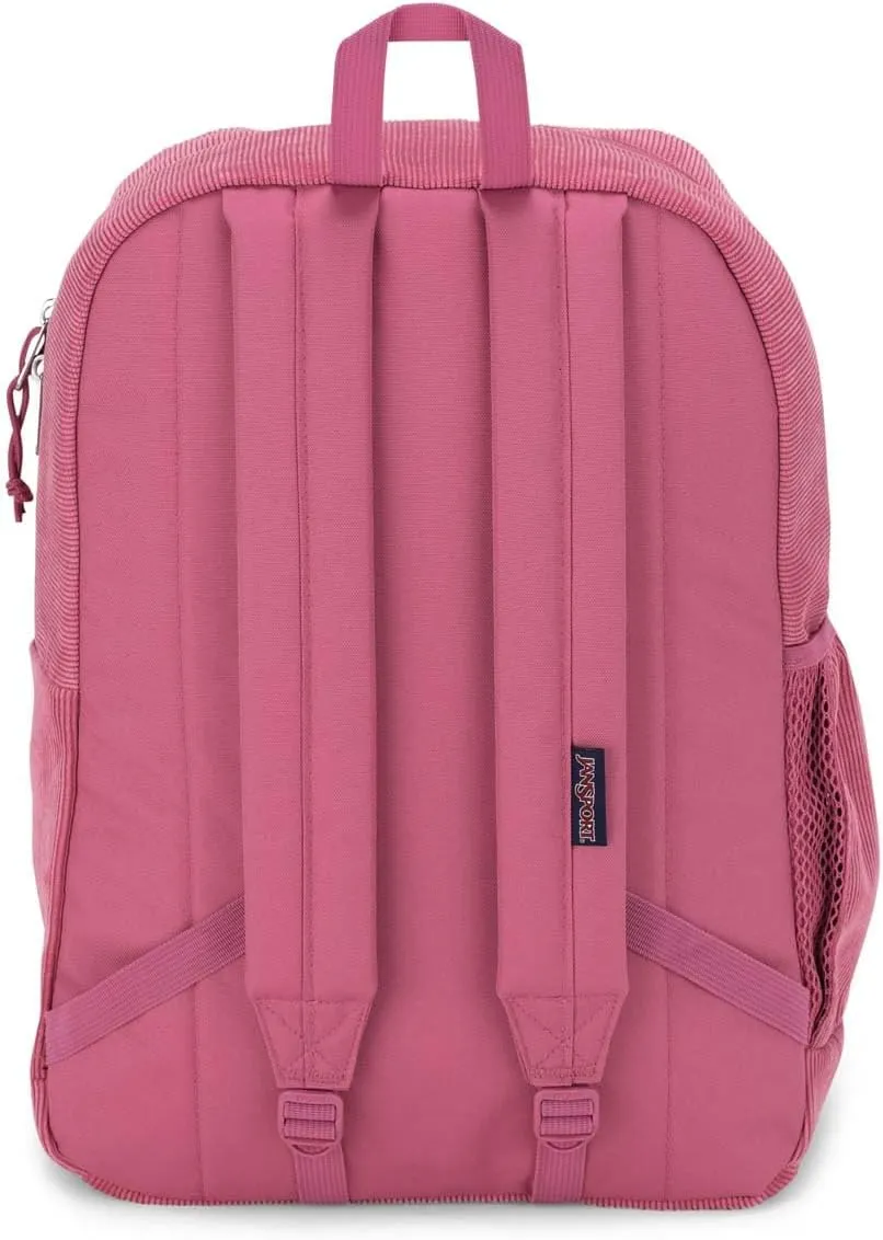 JanSport Cross Town Plus Remix Backpack - Padded Back Panel, Laptop Sleeve, and Front Pocket Organizer - Mauve Haze Corduroy