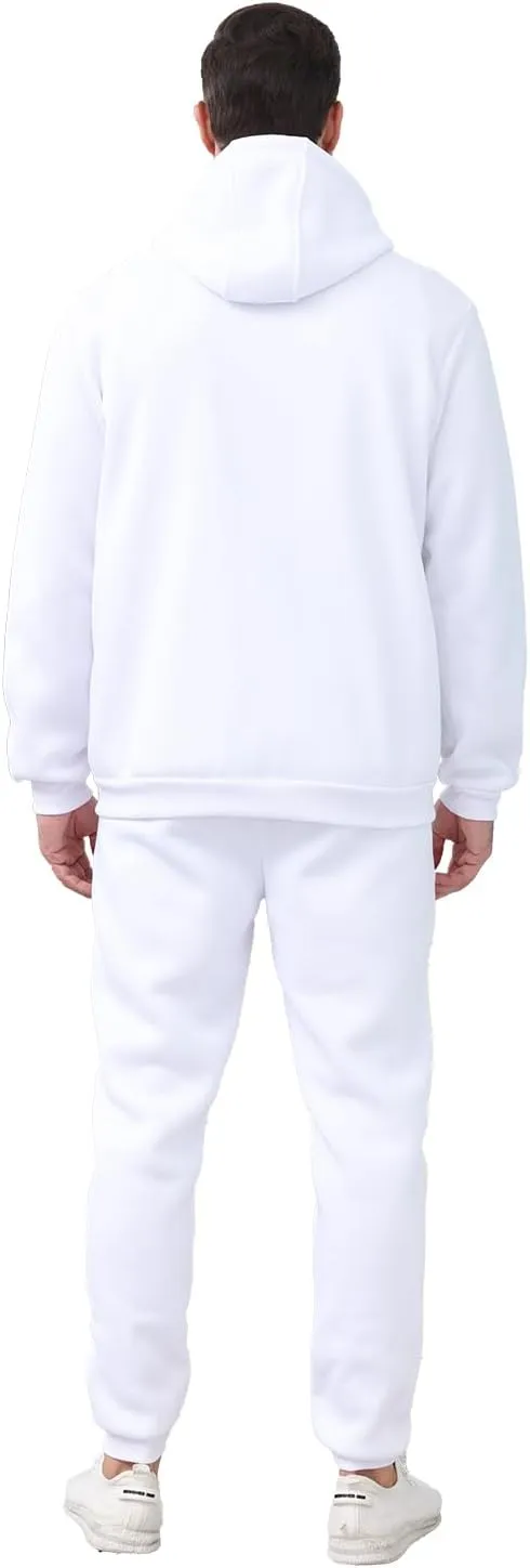 JIHUILAI Mens Tracksuit, Track Jackets and Pants 2 Piece Outfit Mens Hoodie Sweatsuit Full-Zip Fleece Jogger Set, S-3XL