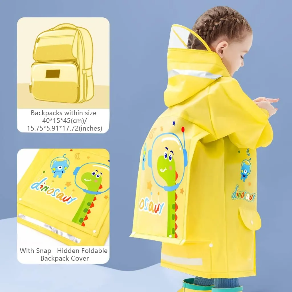Kids Raincoats Waterproof Rain Jacket Hooded Rain Poncho Toddler Boys Girls Rain Suit Reusable Rainwear 1-8 Years