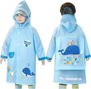 Kids Raincoats Waterproof Rain Jacket Hooded Rain Poncho Toddler Boys Girls Rain Suit Reusable Rainwear 1-8 Years