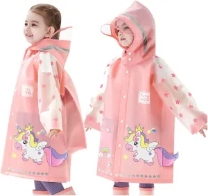 Kids Raincoats Waterproof Rain Jacket Hooded Rain Poncho Toddler Boys Girls Rain Suit Reusable Rainwear 1-8 Years