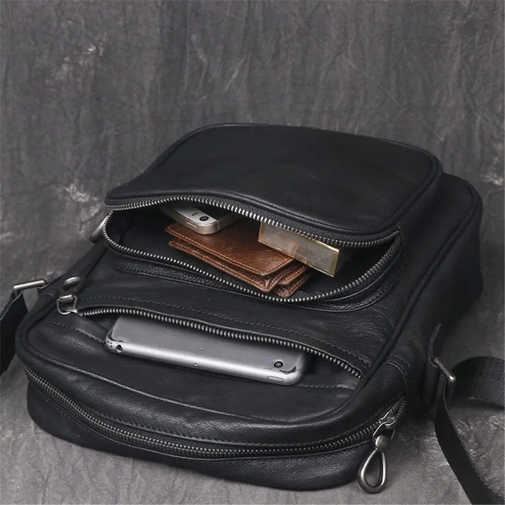 Korean Style Men's Bag Men's Shoulder Bag Casual Leather Messenger Bag Large (A 24 * 29 * 8cm)
