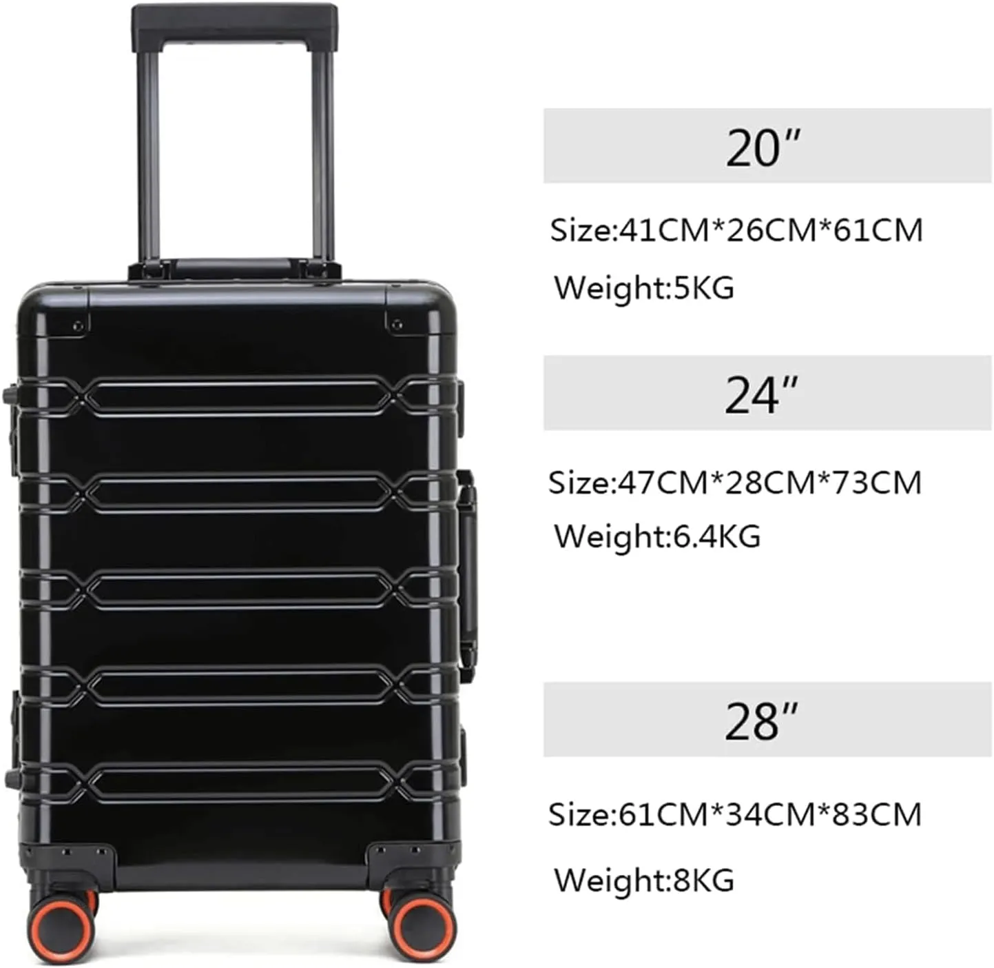 Large Capacity Trolley Suitcase Aluminium Magnesium Alloy Suitcase Business Travel Suitcase Suitable for Men, Women and Teens, a, 28inch