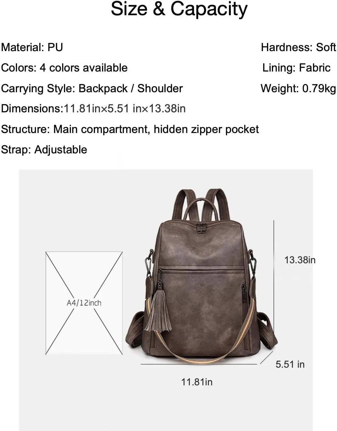 Leather Backpack Purse for Women, Large Designer Travel Backpack, Convertible Shoulder Bag, Fashion Casual Daypack, Backpack for Women Fashion (Pink)