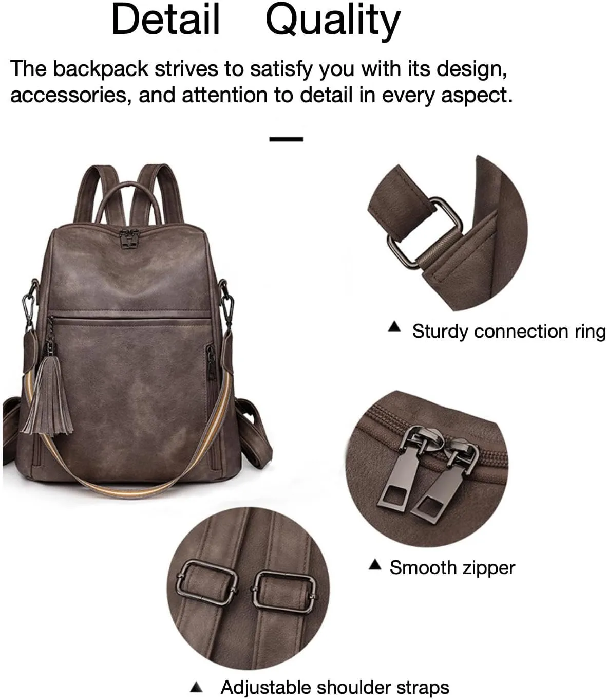 Leather Backpack Purse for Women, Large Designer Travel Backpack, Convertible Shoulder Bag, Fashion Casual Daypack, Backpack for Women Fashion (Pink)