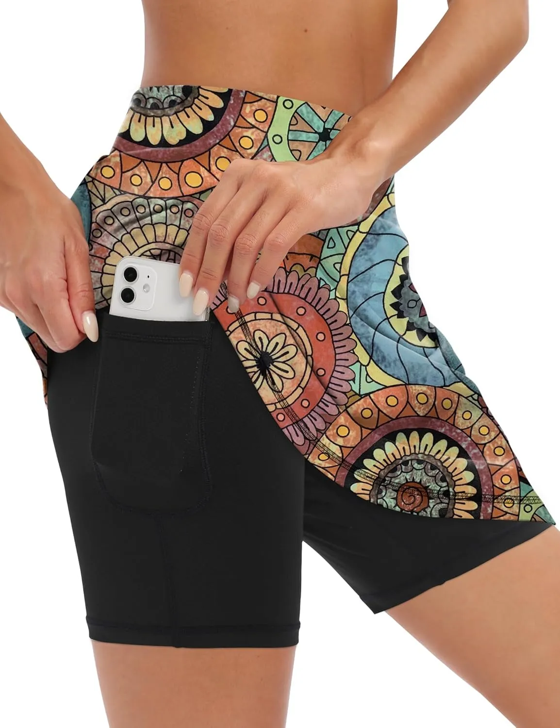LouKeith 19" Knee Length Skorts Skirts for Women Tennis Skirts Athletic Golf Skorts Casual Workout Skirt with Shorts Pockets