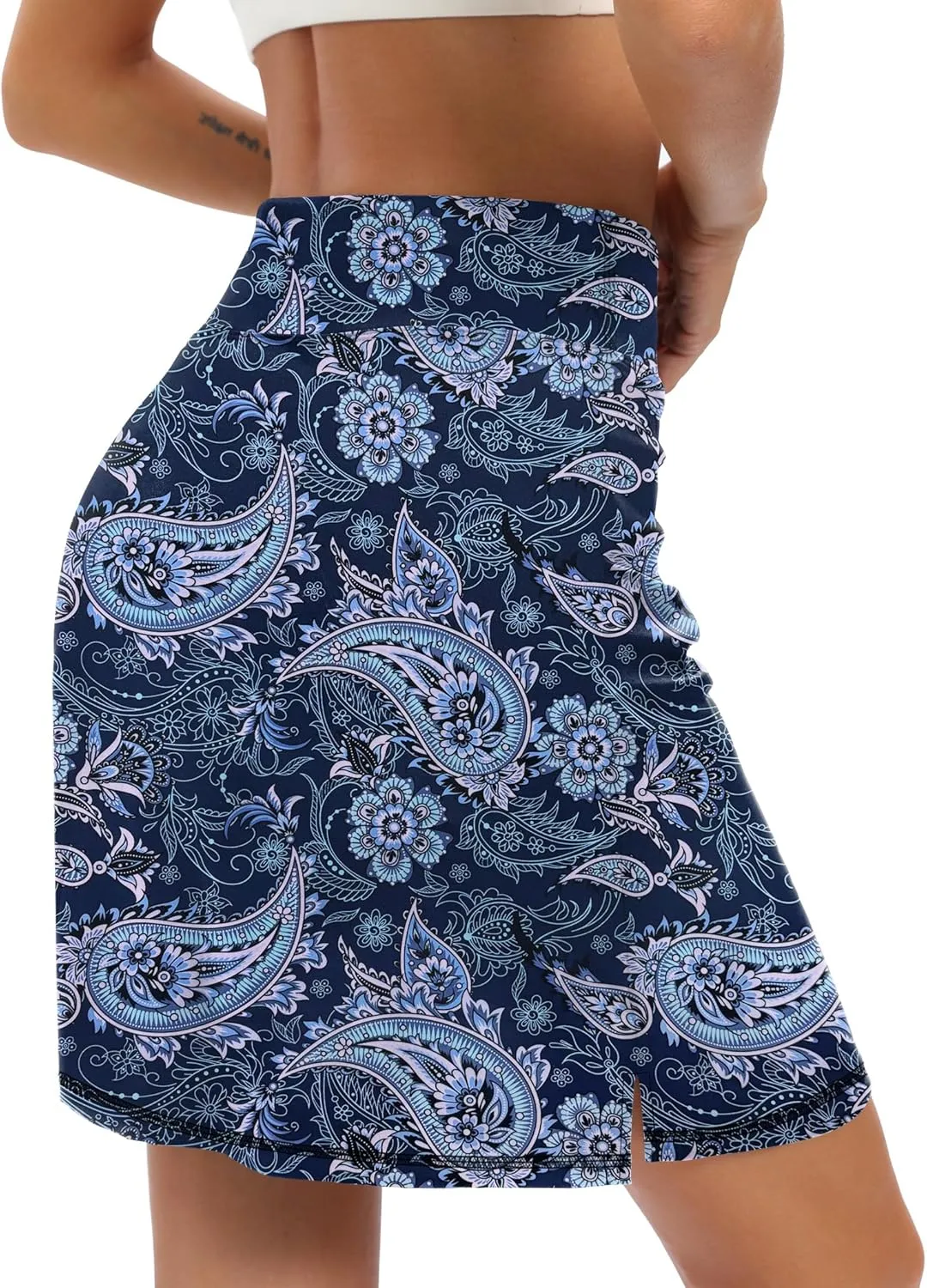 LouKeith 19" Knee Length Skorts Skirts for Women Tennis Skirts Athletic Golf Skorts Casual Workout Skirt with Shorts Pockets