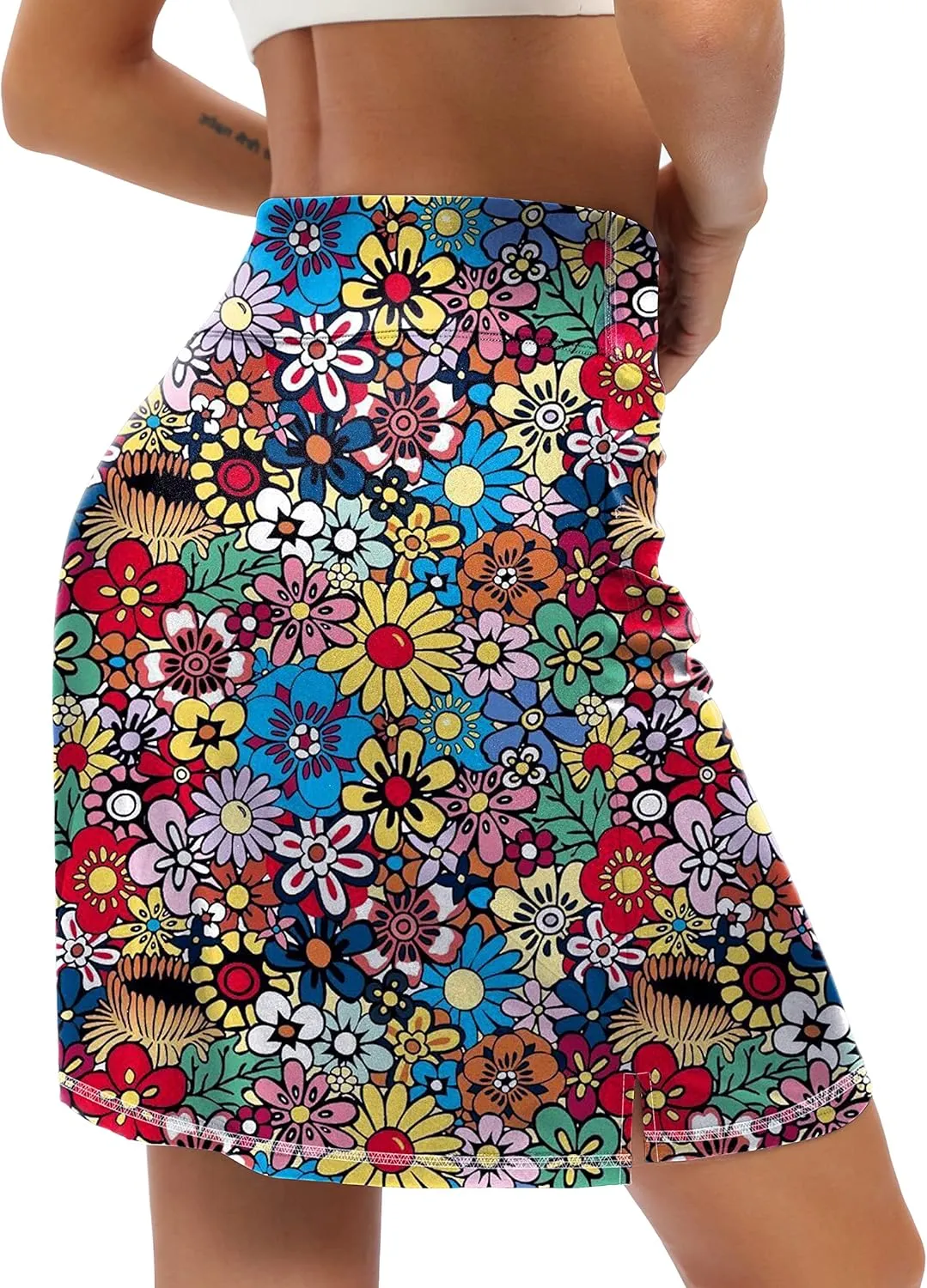 LouKeith 19" Knee Length Skorts Skirts for Women Tennis Skirts Athletic Golf Skorts Casual Workout Skirt with Shorts Pockets