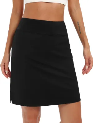 LouKeith 19" Knee Length Skorts Skirts for Women Tennis Skirts Athletic Golf Skorts Casual Workout Skirt with Shorts Pockets
