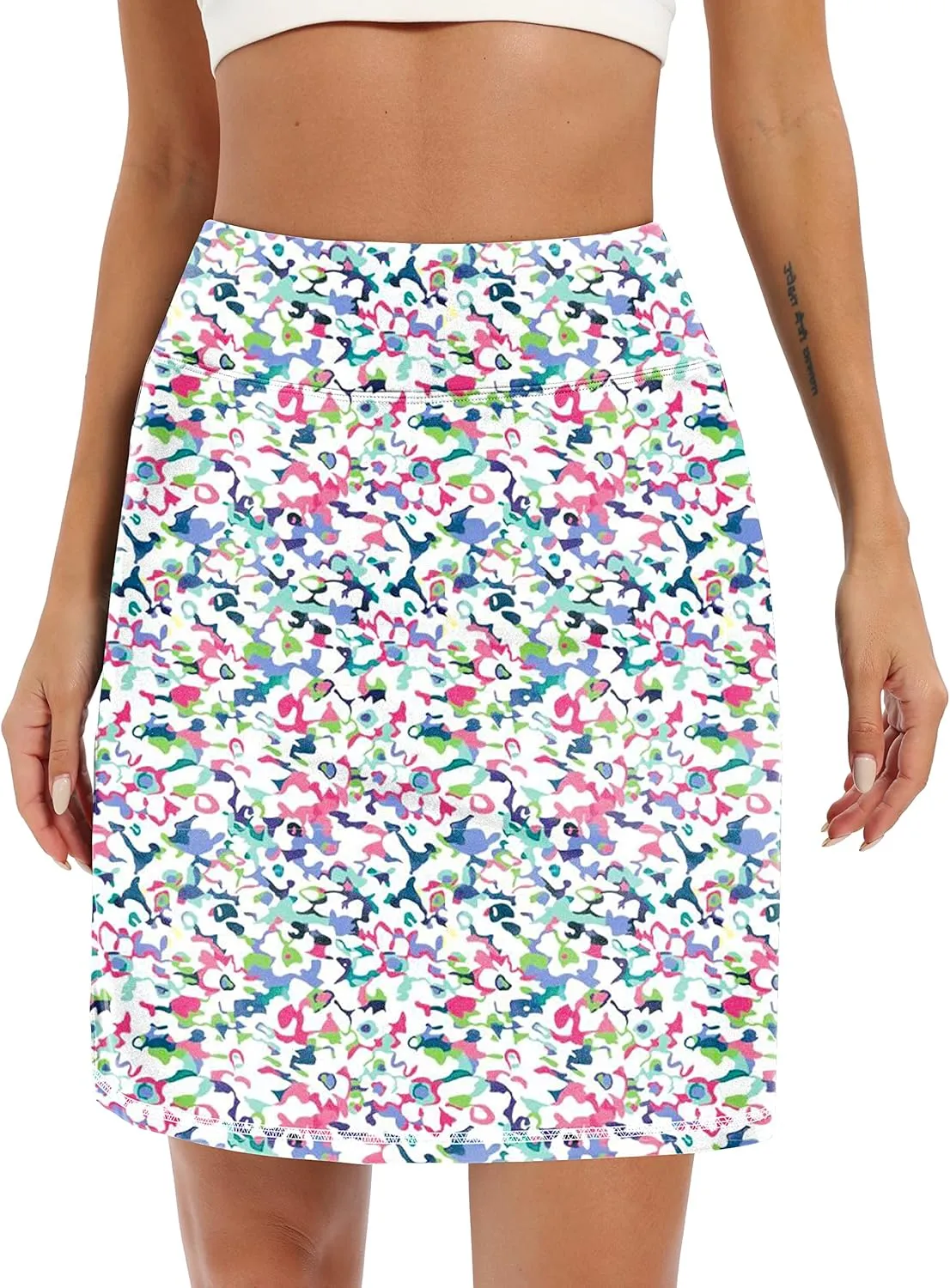 LouKeith 19" Knee Length Skorts Skirts for Women Tennis Skirts Athletic Golf Skorts Casual Workout Skirt with Shorts Pockets