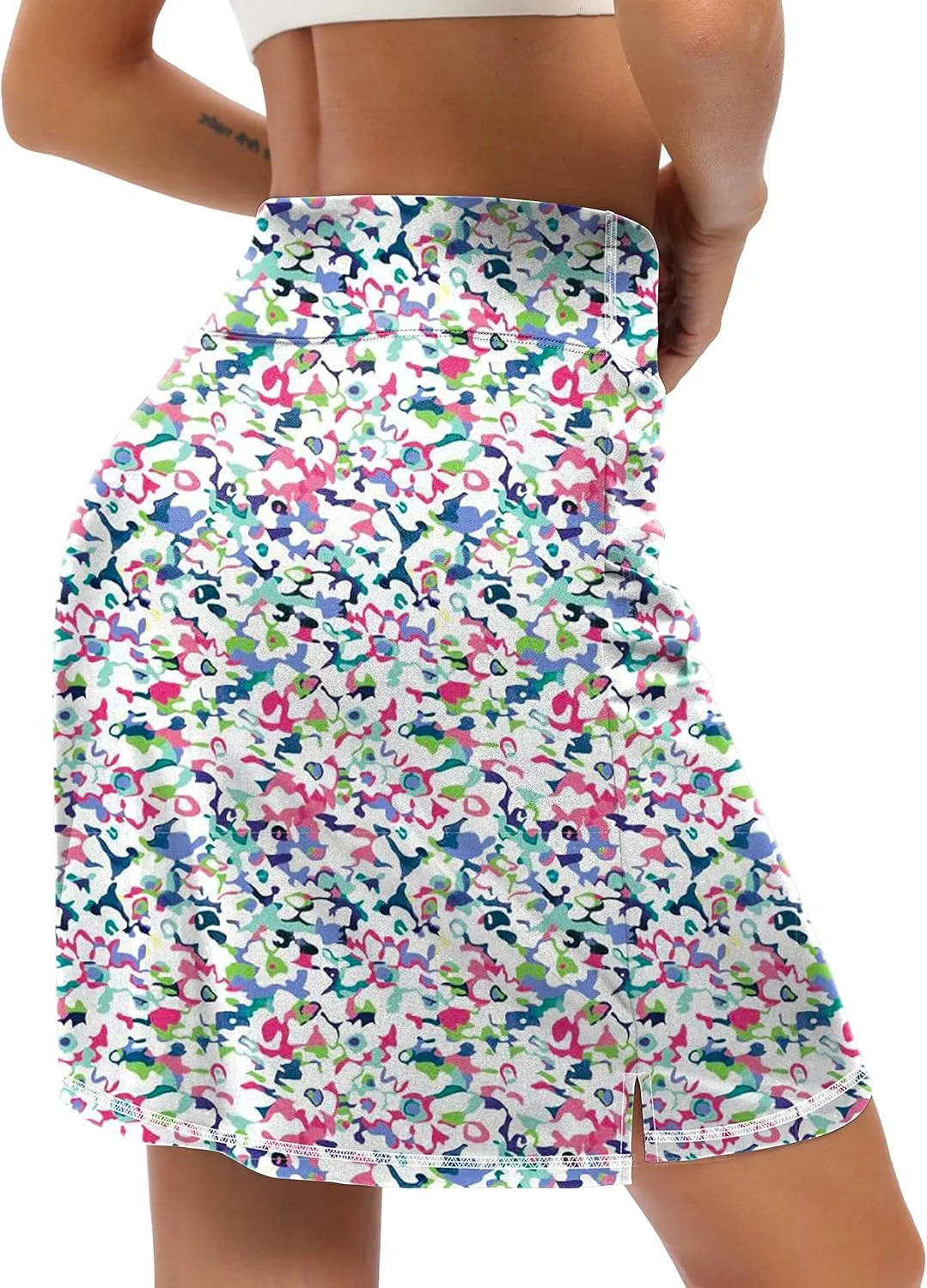 LouKeith 19" Knee Length Skorts Skirts for Women Tennis Skirts Athletic Golf Skorts Casual Workout Skirt with Shorts Pockets