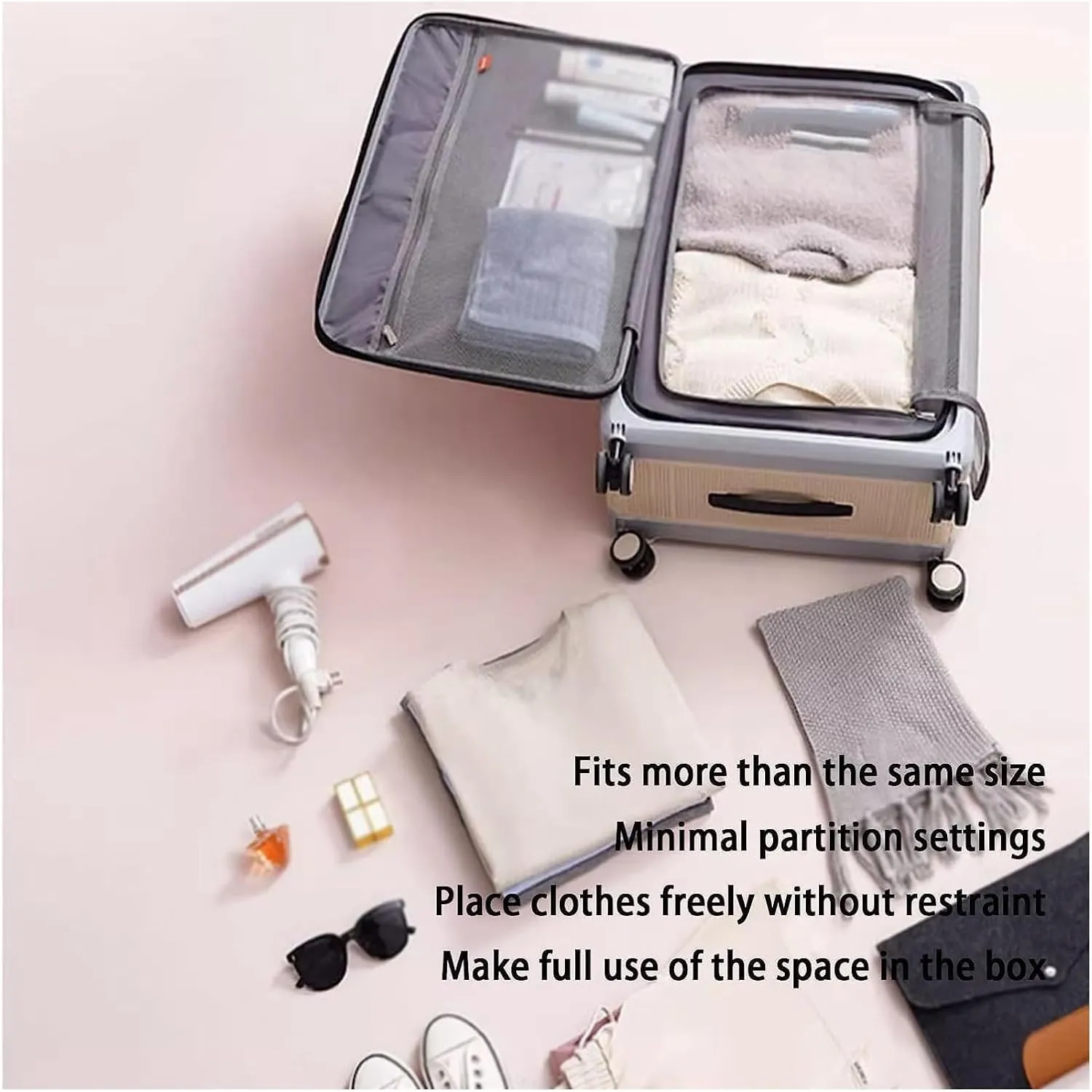 LuggageSuitcases With Wheels Carry On Luggage Beautiful Luggage Large Capacity Hard Shell Suitcase Front Opening Design Luggage Suitcase Adjustable Rails Trolley Luggage Lightweight ( Color : Black ,