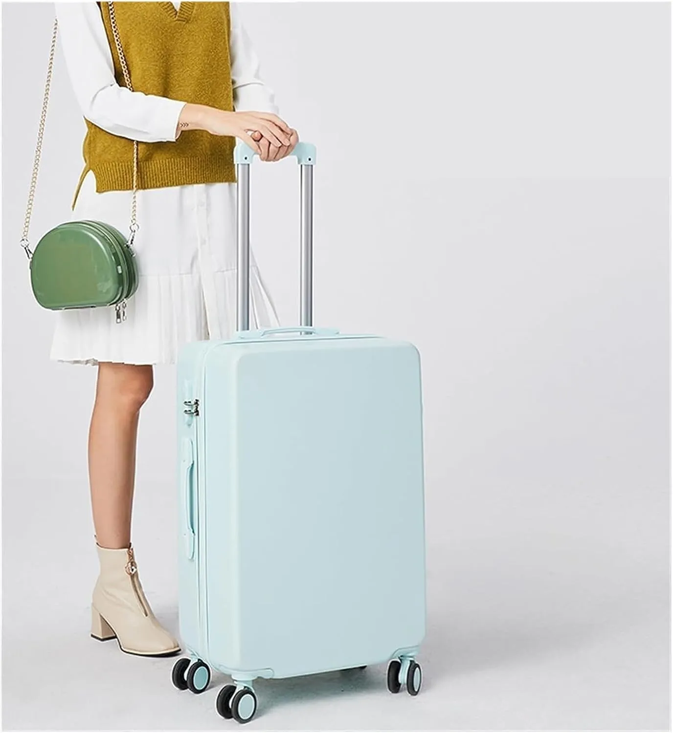 LuggageSuitcases With Wheels Carry On Luggage Classic Luggage Hard Shell Suitcase Waterproof Large Capacity Trolley Luggage Silent 360 Rotating Universal Wheel Luggage Lightweight ( Color : Red , Si