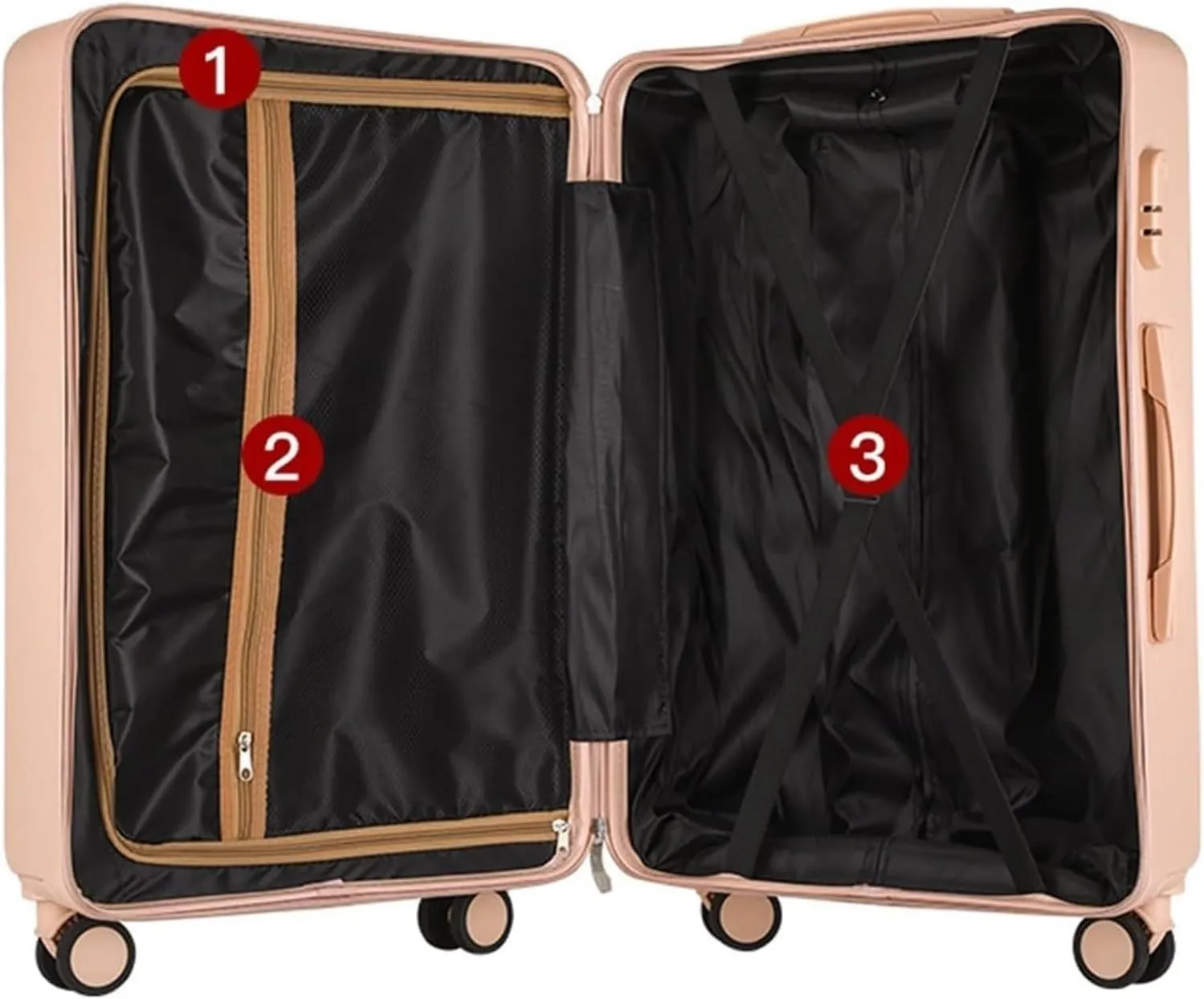 LuggageSuitcases With Wheels Carry On Luggage Classic Luggage Hard Shell Suitcase Waterproof Large Capacity Trolley Luggage Silent 360 Rotating Universal Wheel Luggage Lightweight ( Color : Red , Si