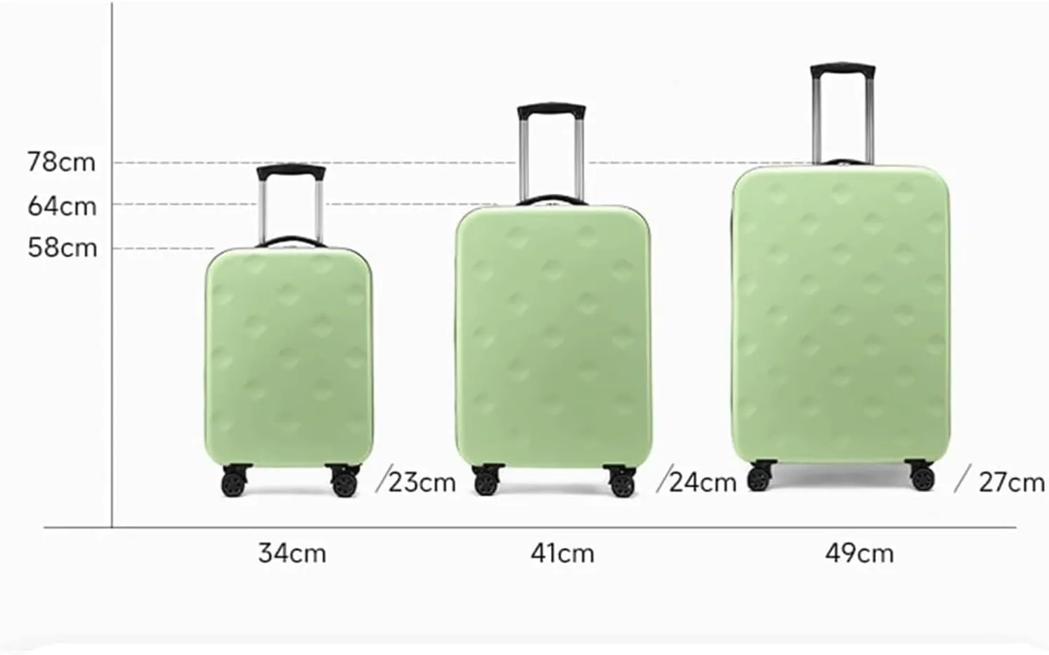 LuggageSuitcases With Wheels Carry On Luggage Expandable Luggage Foldable Luggage Carry on Luggage Comfort Handle Luggage Suitcase Spinner Wheels Trolley Luggage Lightweight ( Color : Green , Size :