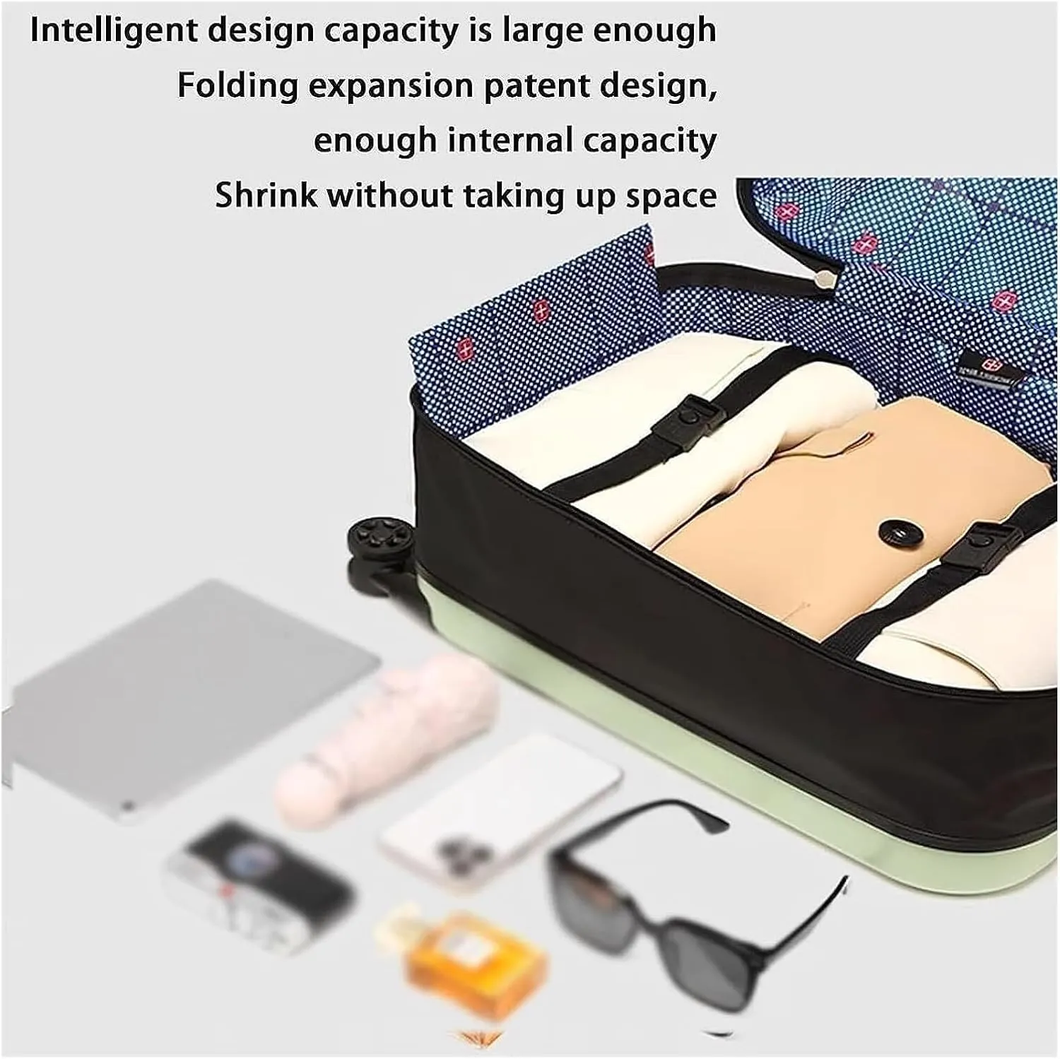 LuggageSuitcases With Wheels Carry On Luggage Expandable Luggage Foldable Luggage Carry on Luggage Comfort Handle Luggage Suitcase Spinner Wheels Trolley Luggage Lightweight ( Color : Green , Size :