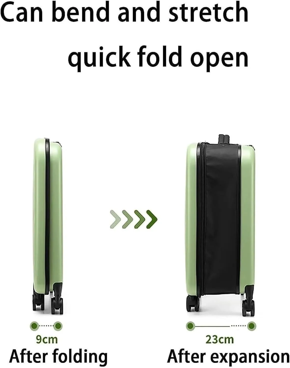 LuggageSuitcases With Wheels Carry On Luggage Expandable Luggage Foldable Luggage Carry on Luggage Comfort Handle Luggage Suitcase Spinner Wheels Trolley Luggage Lightweight ( Color : Green , Size :