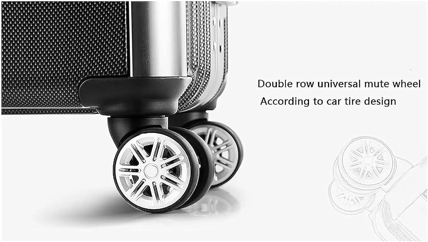 LuggageSuitcases With Wheels Carry On Luggage Large Capacity Suitcase 24 In Leisure Business Travel Luggage Hard Shell Suitcases with Wheel Dual Trolley Luggage Carry On Lightweight ( Color : Black ,
