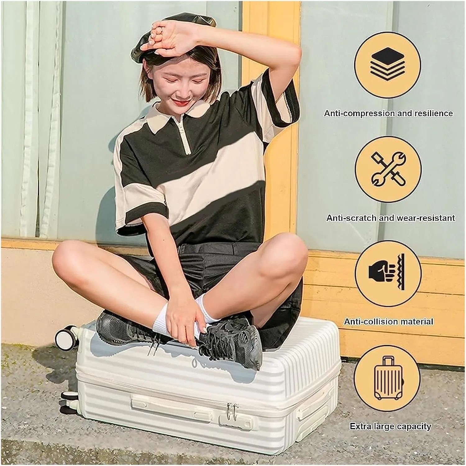 LuggageSuitcases With Wheels Carry On Luggage Portable Luggage Wet and Dry Separation Luggage Suitcase Hard Shell Trolley Luggage 360 Spinner Suitcases Carry-on Luggage Lightweight ( Color : Green ,