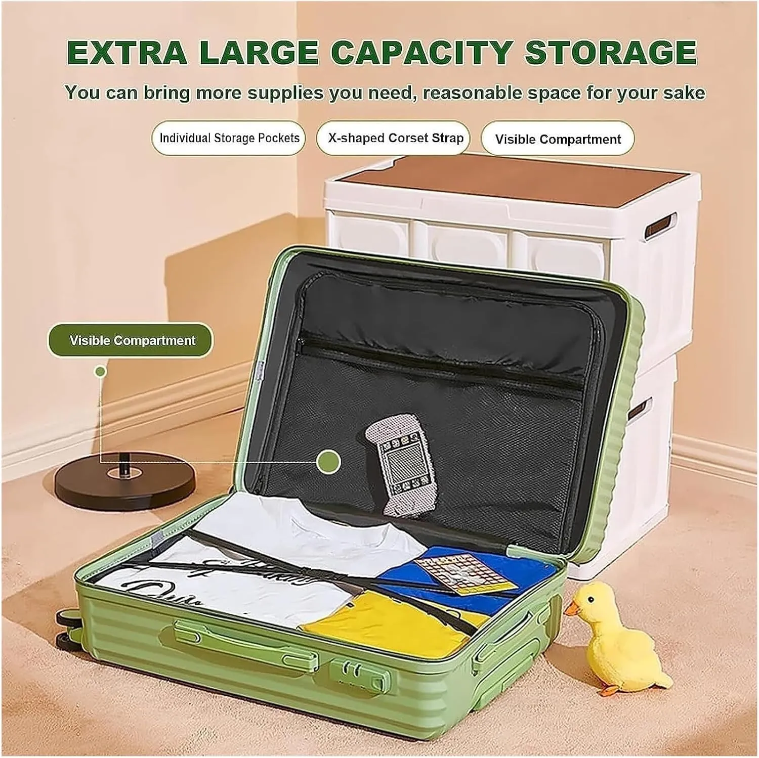 LuggageSuitcases With Wheels Carry On Luggage Portable Luggage Wet and Dry Separation Luggage Suitcase Hard Shell Trolley Luggage 360 Spinner Suitcases Carry-on Luggage Lightweight ( Color : Green ,