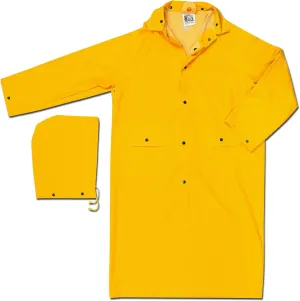 MCR Safety 200CL 49-Inch Classic PVC/Polyester Coat with Detachable Hood, Yellow, Large