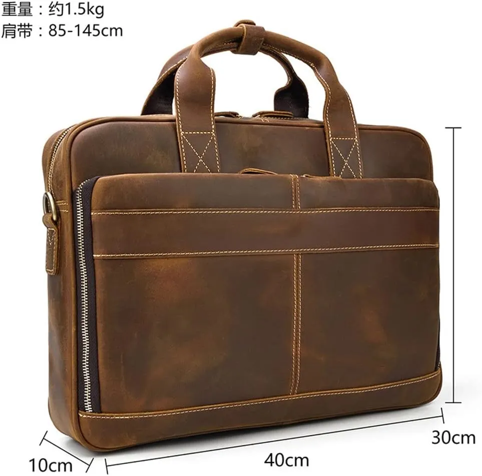 Men's Briefcase Vintage Handbag Shoulder Messenger Bag Computer Bag Business Bag