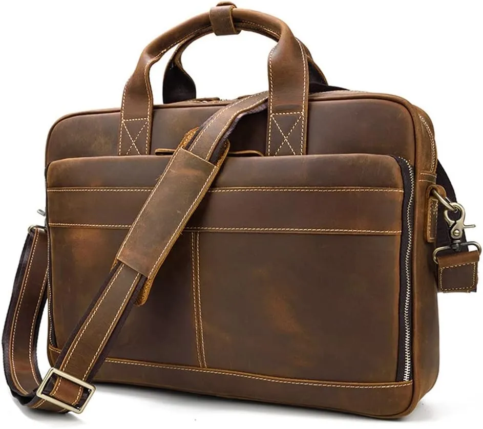 Men's Briefcase Vintage Handbag Shoulder Messenger Bag Computer Bag Business Bag