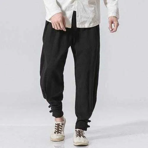 Men's Casual Baggy Cotton Linen Harem Pants