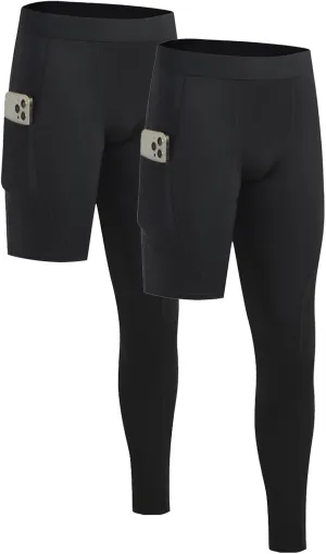 Mens One Leg Compression Pants Full Length Tight Basketball 1/2 Single Leg Long Pant Base Layer Leggings Underwear