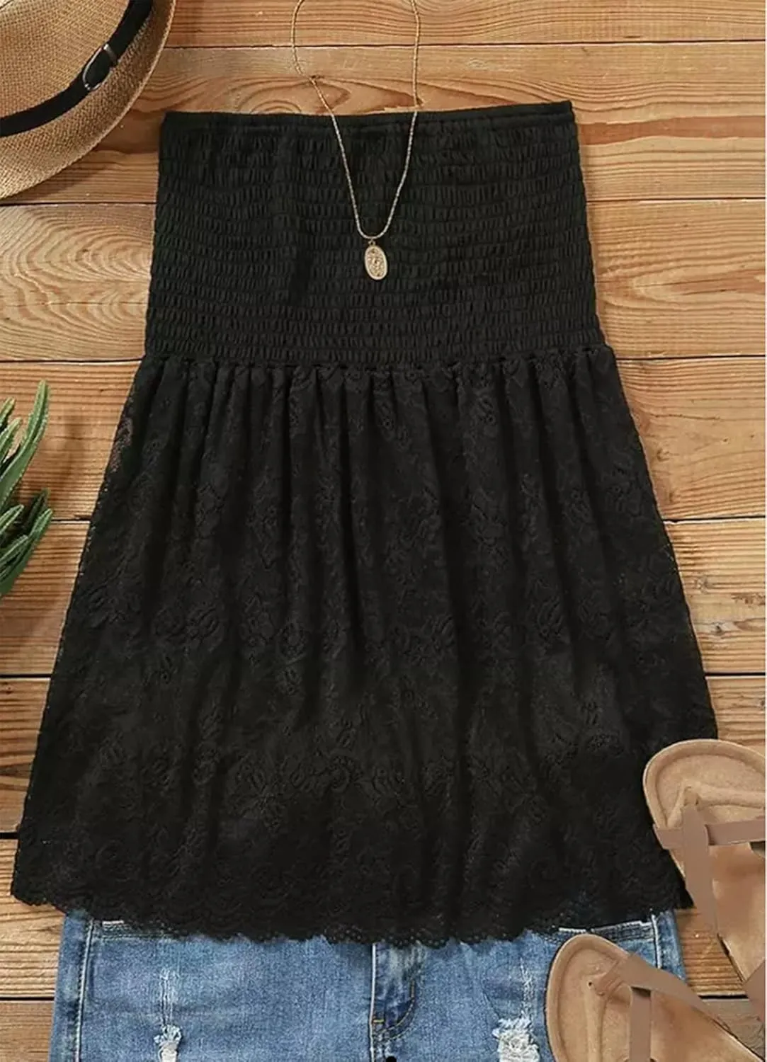 MHTOR American Flag Smocked Strapless Bandeau Tank Women 4th of July Sleeveless Casual Pleated Flowy Crop Tunic Blouses