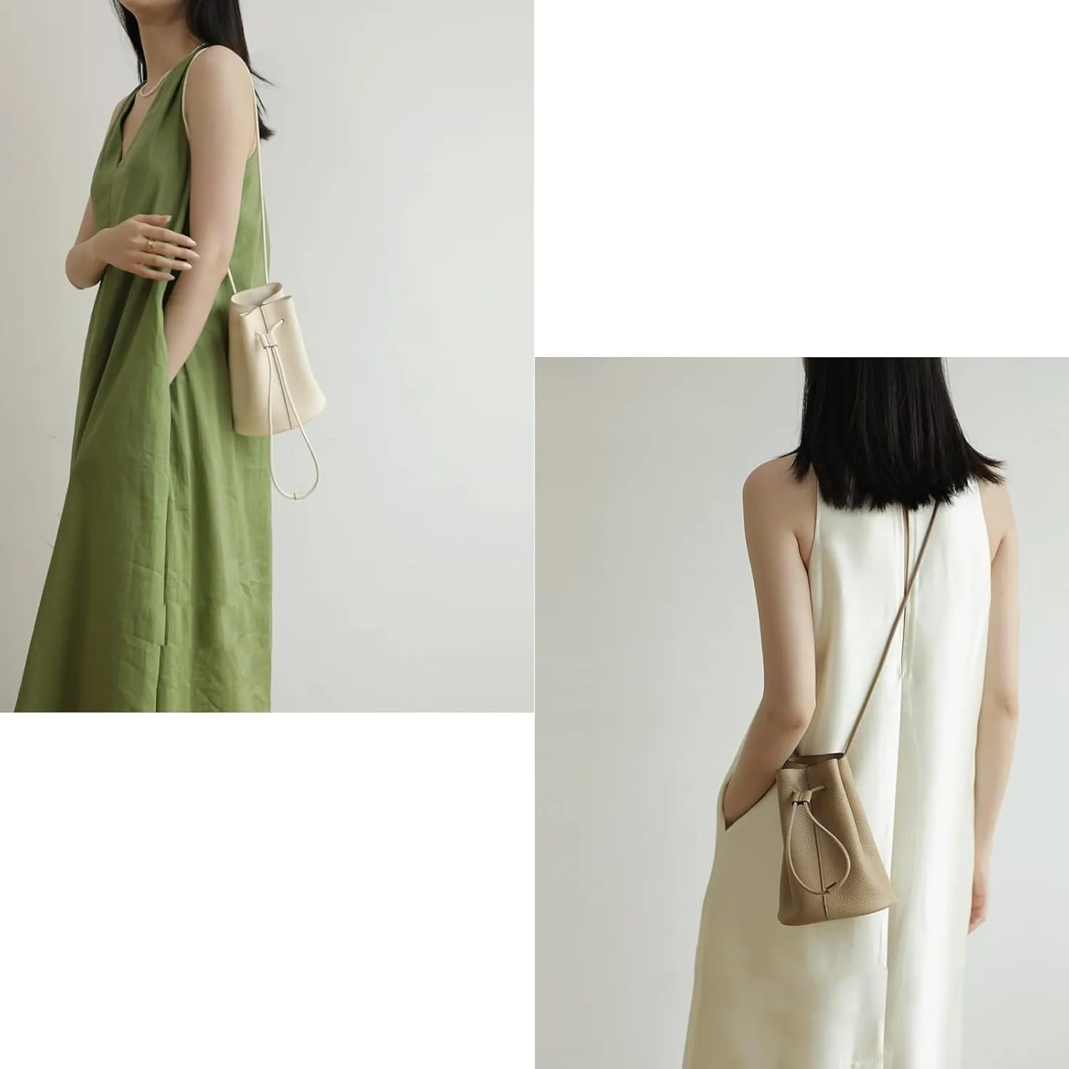 Mini Bucket Bag Small Crossbody Drawstring Shoulder BagFashion Purses/Handbag/Hobo BagVegan Leather Designer Bag