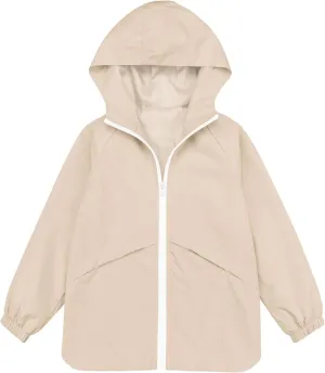 MODAFANS Boys Girls Rain Jacket Waterproof lined Hooded RainCoats Windbreaker