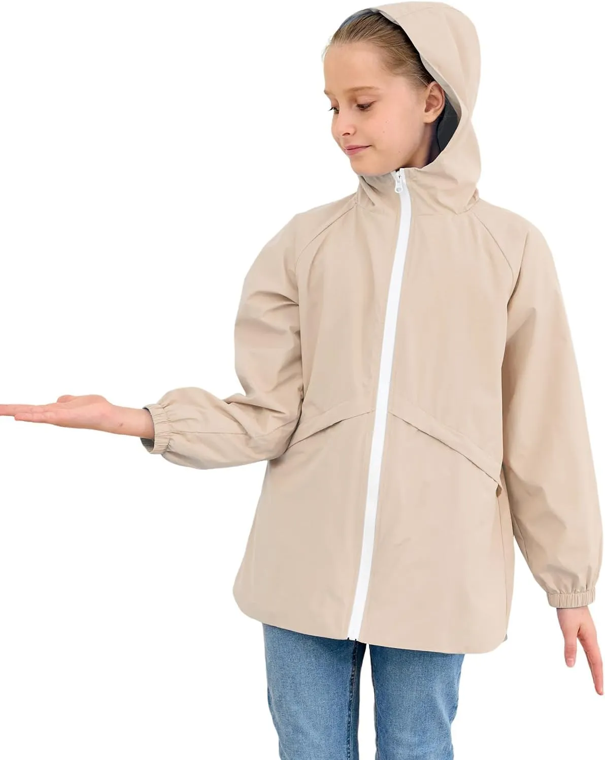 MODAFANS Boys Girls Rain Jacket Waterproof lined Hooded RainCoats Windbreaker