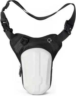 Motorcycle Waist Drop Leg Bag Hip Thigh Bag for Cycling Hiking Climbing Crossbody Bag Outdoor Travel Sports Horse Riding Thigh Pouch for Men Women White