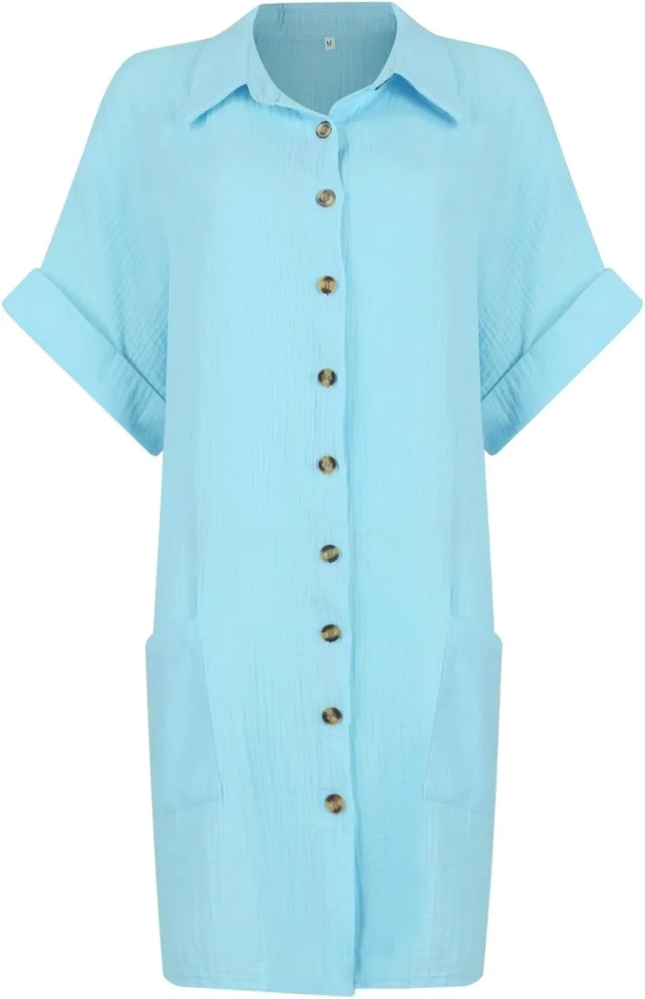 Palaver Summer Dresses for Women 2025 Casual Button Down Short Sleeve Tshirt Dress Boho Vacation Midi Dresses with Pockets