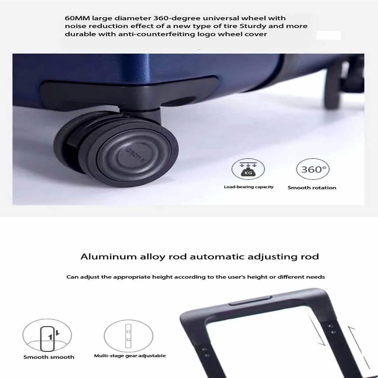 Portable Suitcase, Aluminum Frame Suitcase with Wheels, TSA Combination Lock Trolley Suitcase Suitable for Travel and Holiday, Black, 43*36*70CM