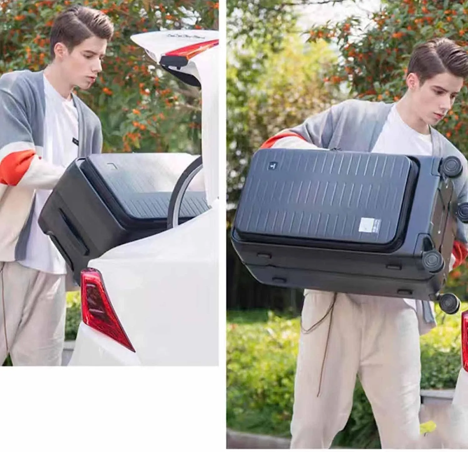 Portable Suitcase, Aluminum Frame Suitcase with Wheels, TSA Combination Lock Trolley Suitcase Suitable for Travel and Holiday, Black, 43*36*70CM