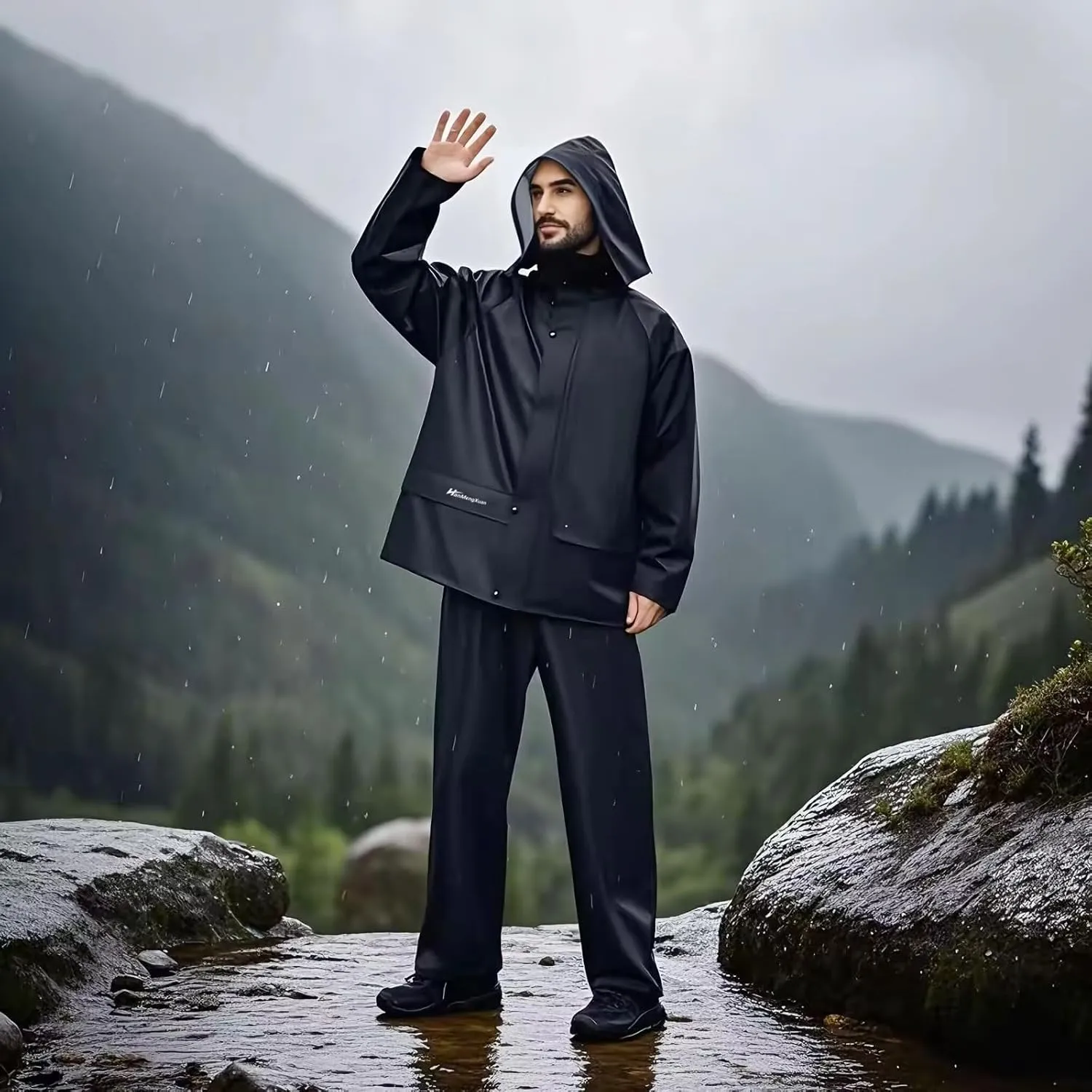 Rain Suit Waterproof Jacket and Trouser Suit Raincoat for Men and Women Outdoor All-Sport