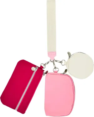REETA Pink and Black Wristlet Purses for Women. Women's wallets, card cases & money organizers all in one.