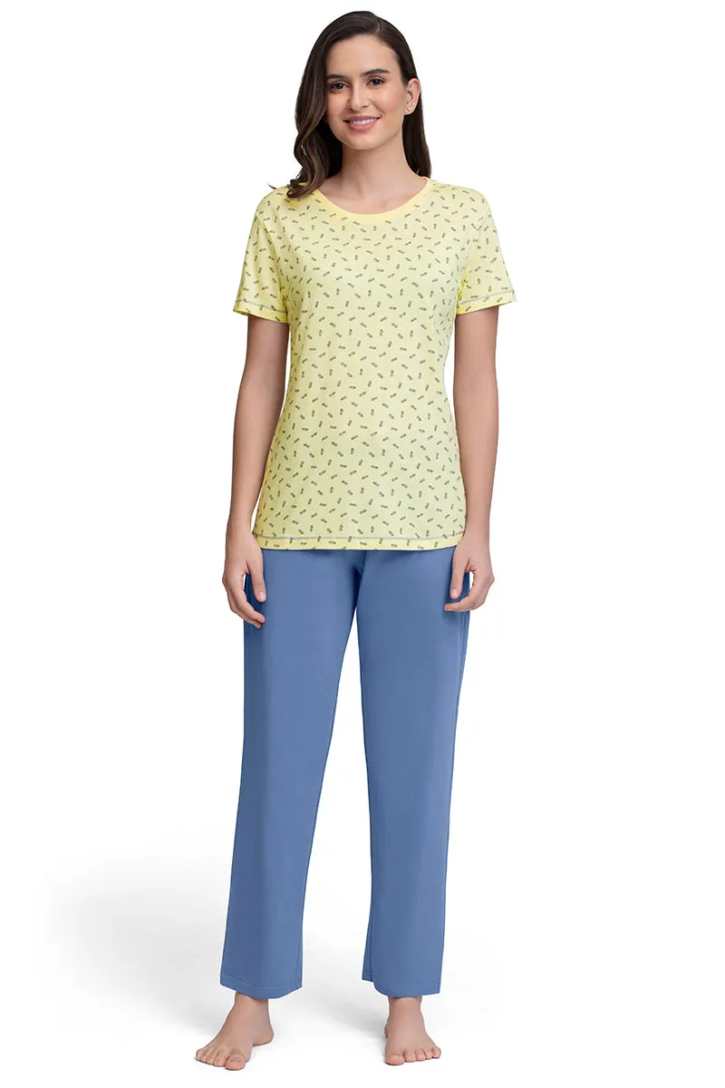 Scoop Neck Sleep Tee - Ditsy Floral Pr Yellow