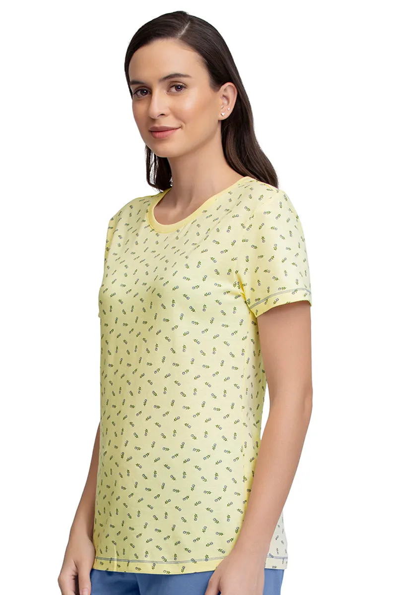 Scoop Neck Sleep Tee - Ditsy Floral Pr Yellow