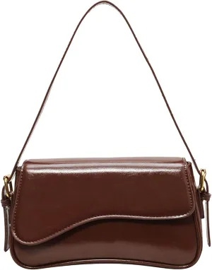 Shoulder Bag for Women Y2K Purse Vegan Leather Hobo Handbags Clutch Saddle Bag with 2 Removable Straps Tote Bag