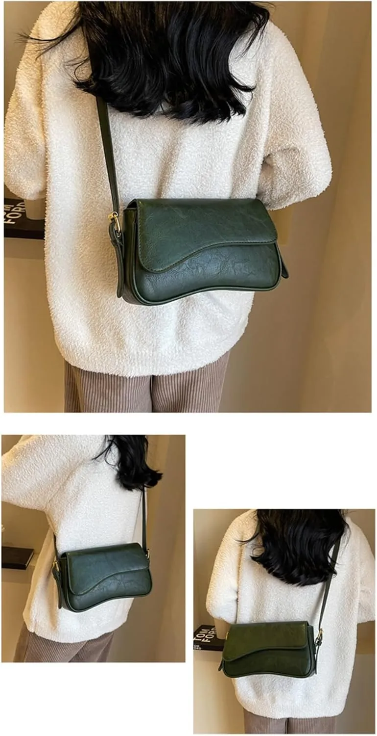 Shoulder Bag for Women Y2K Purse Vegan Leather Hobo Handbags Clutch Saddle Bag with 2 Removable Straps Tote Bag