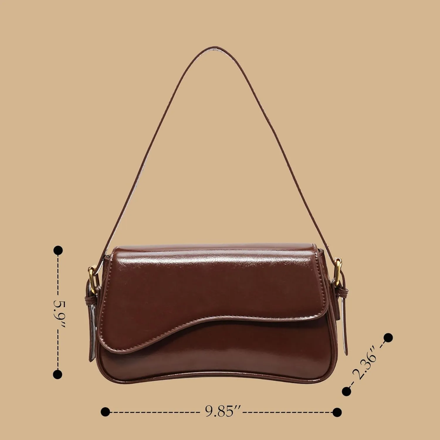 Shoulder Bag for Women Y2K Purse Vegan Leather Hobo Handbags Clutch Saddle Bag with 2 Removable Straps Tote Bag