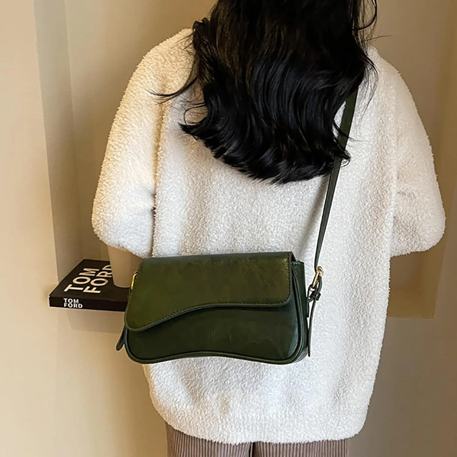 Shoulder Bag for Women Y2K Purse Vegan Leather Hobo Handbags Clutch Saddle Bag with 2 Removable Straps Tote Bag